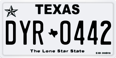 TX license plate DYR0442