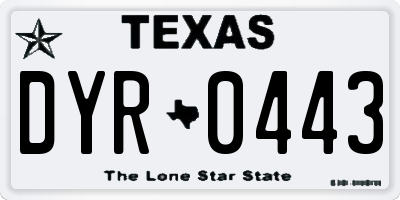 TX license plate DYR0443