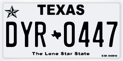 TX license plate DYR0447