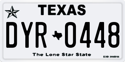TX license plate DYR0448