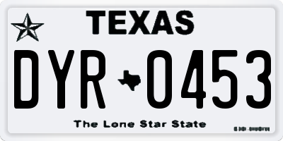 TX license plate DYR0453