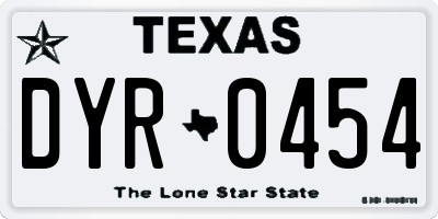 TX license plate DYR0454