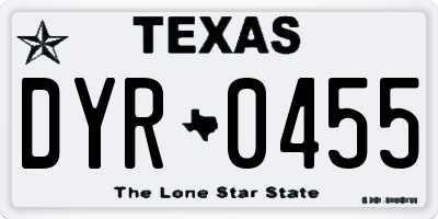 TX license plate DYR0455
