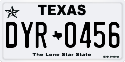 TX license plate DYR0456