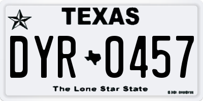 TX license plate DYR0457