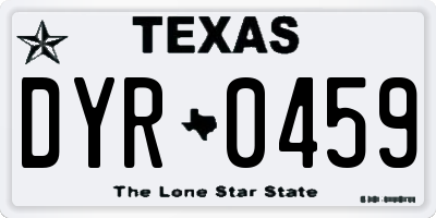 TX license plate DYR0459