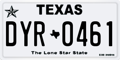 TX license plate DYR0461