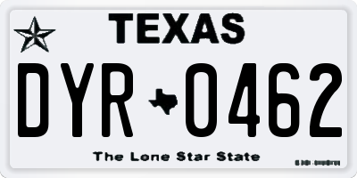 TX license plate DYR0462