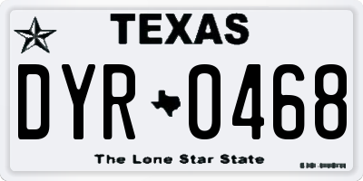 TX license plate DYR0468