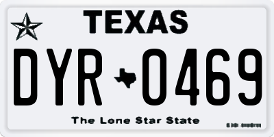TX license plate DYR0469