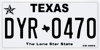 TX license plate DYR0470