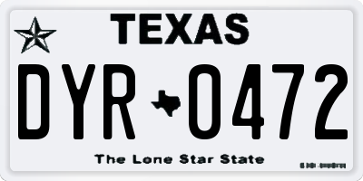 TX license plate DYR0472