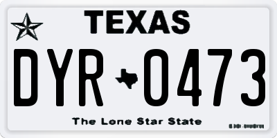 TX license plate DYR0473
