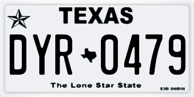 TX license plate DYR0479
