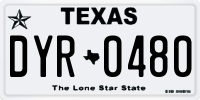TX license plate DYR0480