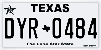 TX license plate DYR0484