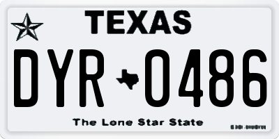 TX license plate DYR0486