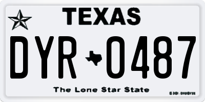 TX license plate DYR0487