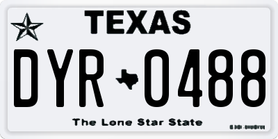 TX license plate DYR0488