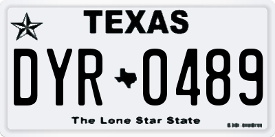 TX license plate DYR0489