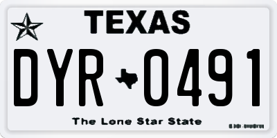 TX license plate DYR0491
