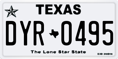 TX license plate DYR0495