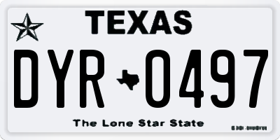 TX license plate DYR0497