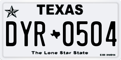 TX license plate DYR0504