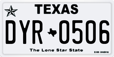 TX license plate DYR0506