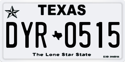 TX license plate DYR0515