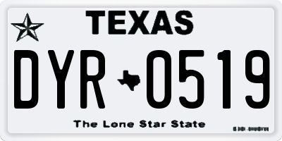 TX license plate DYR0519