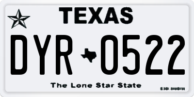 TX license plate DYR0522