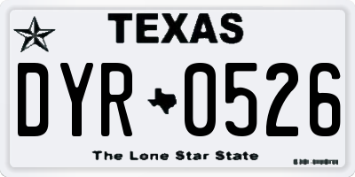 TX license plate DYR0526