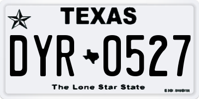 TX license plate DYR0527