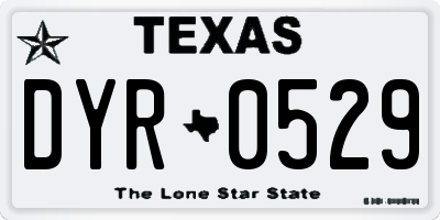 TX license plate DYR0529
