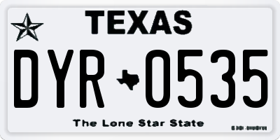 TX license plate DYR0535