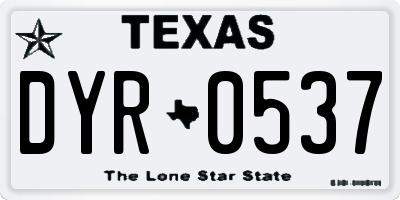 TX license plate DYR0537