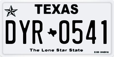 TX license plate DYR0541