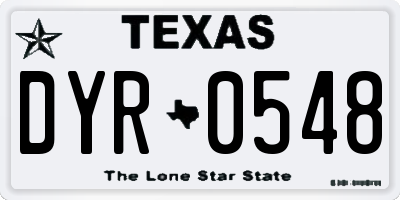 TX license plate DYR0548
