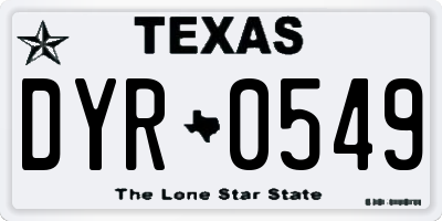 TX license plate DYR0549