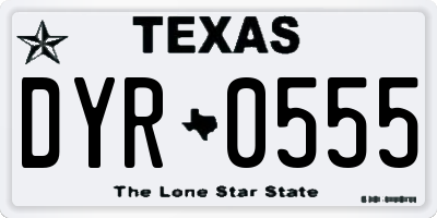 TX license plate DYR0555