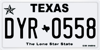 TX license plate DYR0558