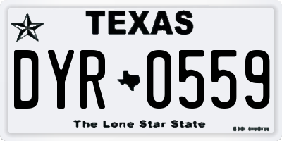 TX license plate DYR0559