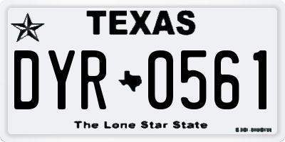 TX license plate DYR0561