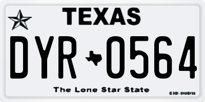 TX license plate DYR0564