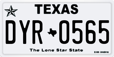 TX license plate DYR0565