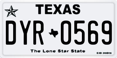 TX license plate DYR0569