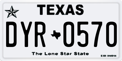 TX license plate DYR0570