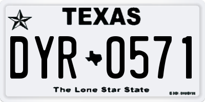 TX license plate DYR0571