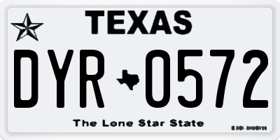 TX license plate DYR0572